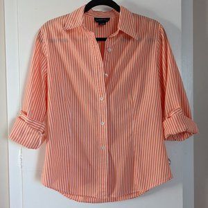 Charter Club Orange Striped Button Down Shirt